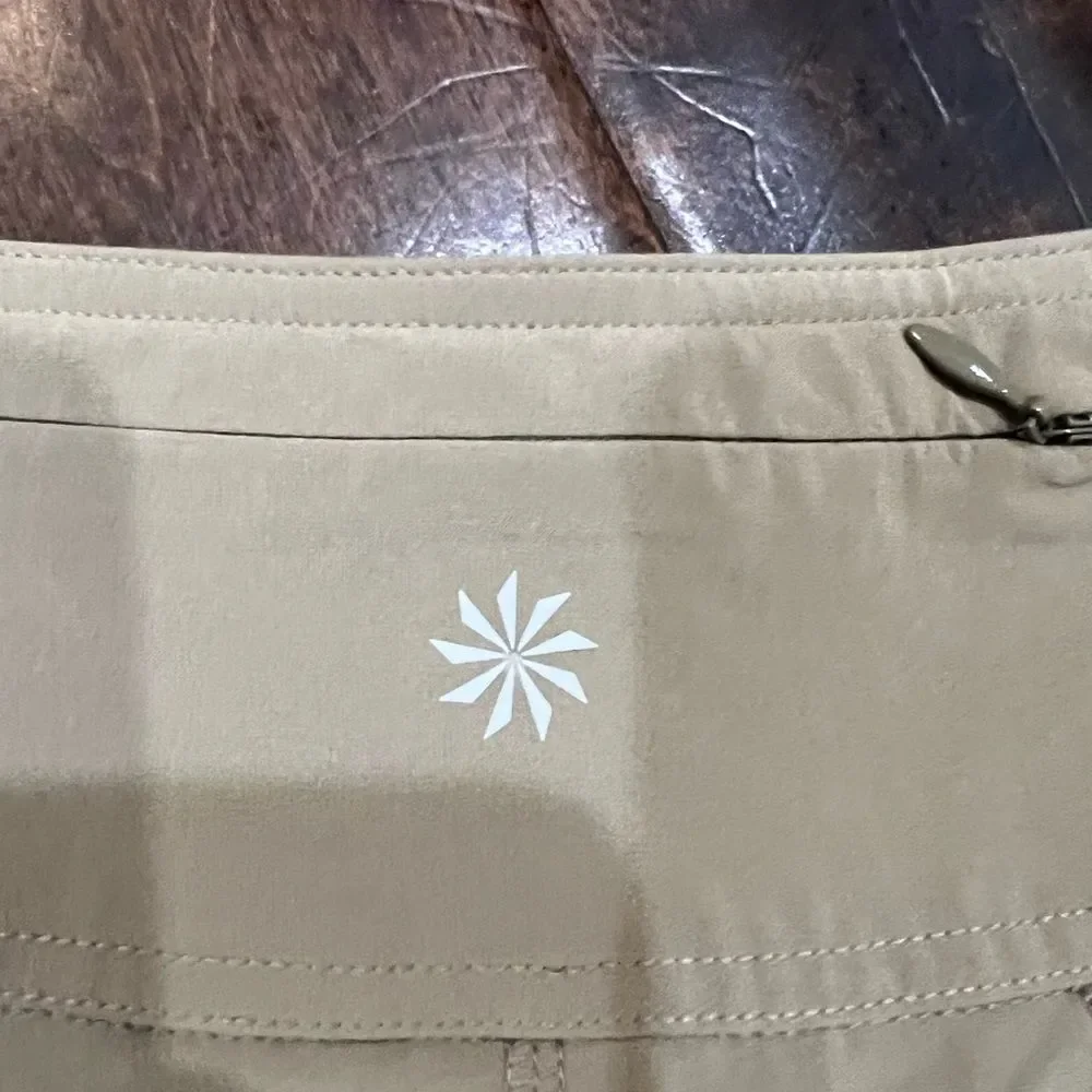 Athleta Cream Pleated A-Line Skirt